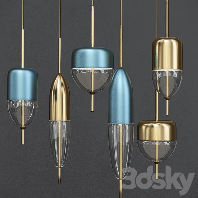 Modern creative teardrop shaped blue 3DModel