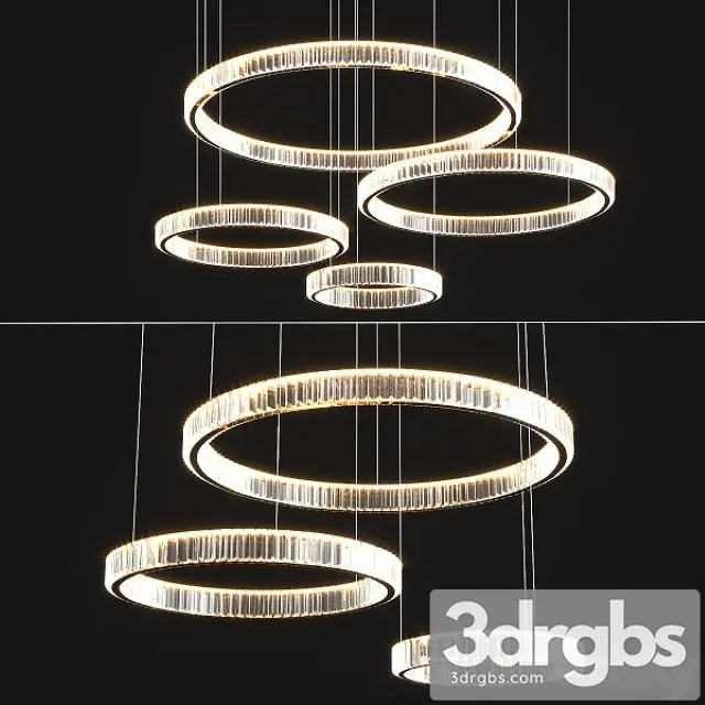 Modern Crystal Chandelier Set 3D Model Download
