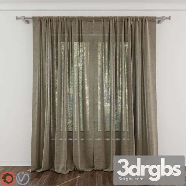 Modern Curtain 10 1 3D Model Download