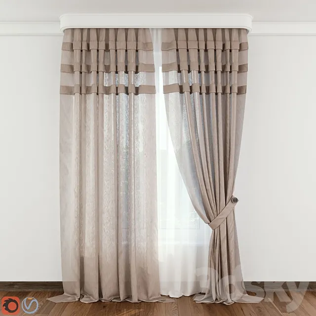 Modern Curtain №7 3D Model Modern Curtain №7 3D Model