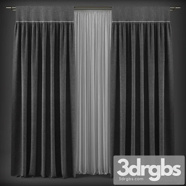 Modern Curtains 235 3D Model Download