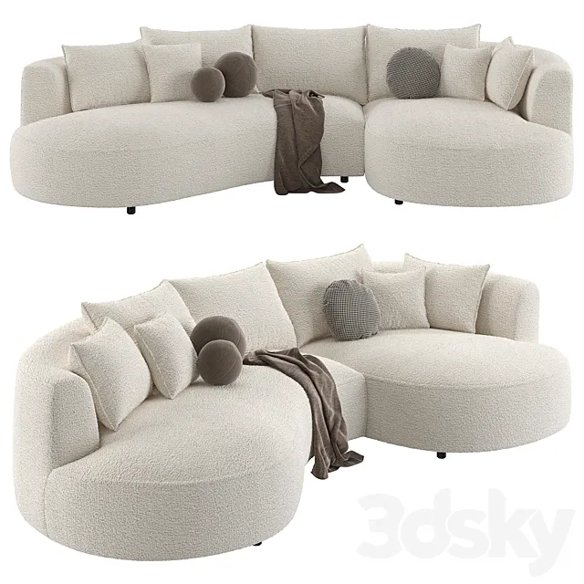 Modern Curved Cloud Sectional Sofa 3D Model Modern Curved Cloud Sectional Sofa 3D Model