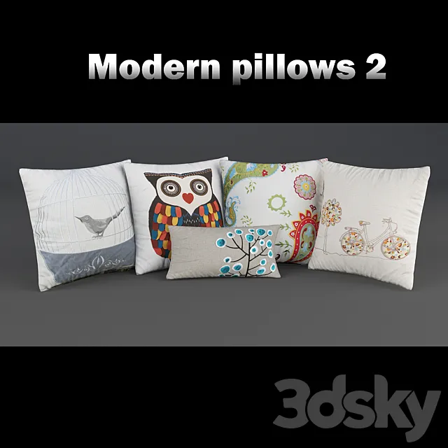 Modern decorative pillows 3D Model Modern decorative pillows 3D Model