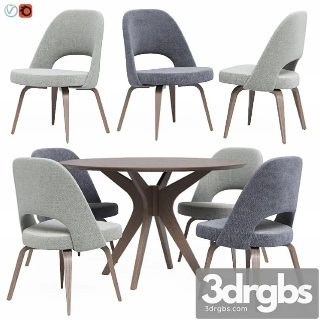 Modern dining set 11 2 3D Model Download