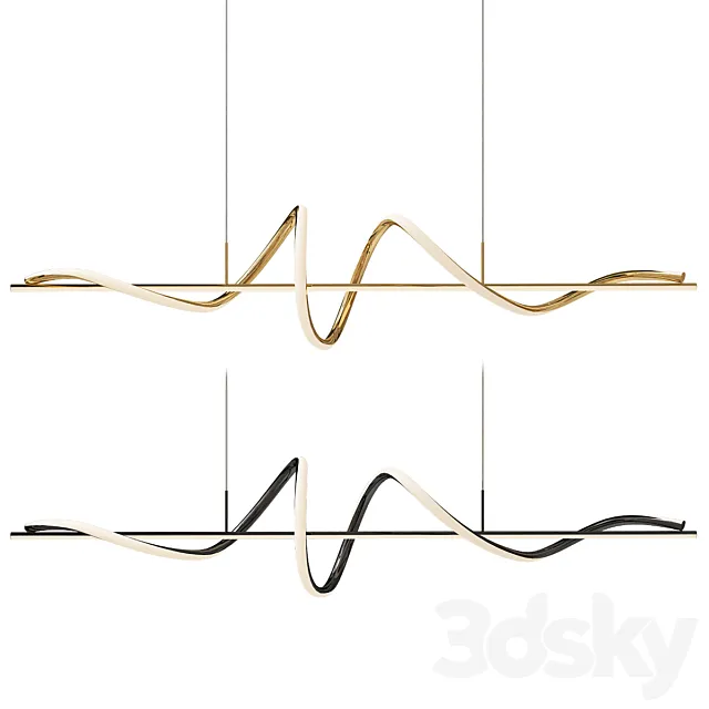 Modern Dining Table Strip 3D Model Modern Dining Table Strip 3D Model