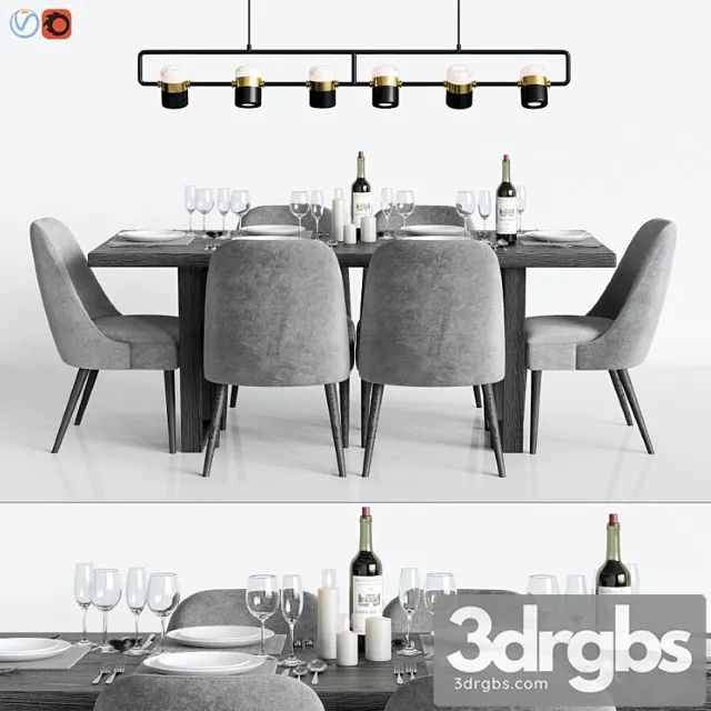 Modern Dinning Set 1 3D Model Download