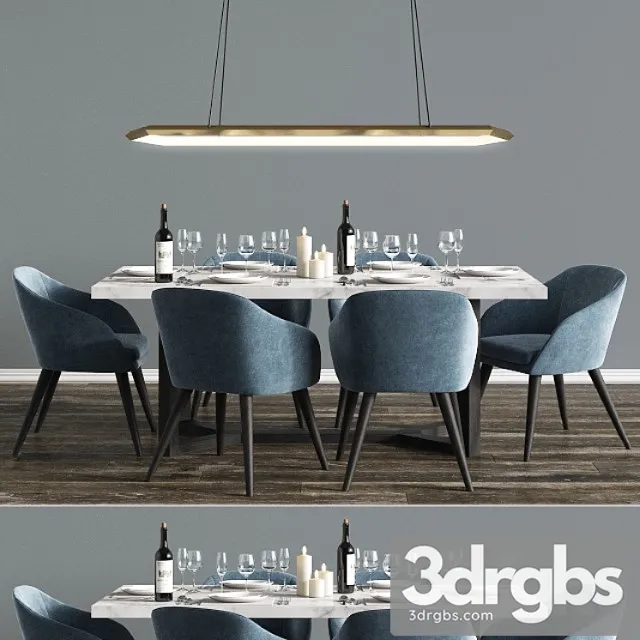 Modern dinning set 5 2 3D Model Download