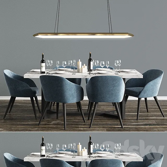 Modern Dinning Set 5 3DModel
