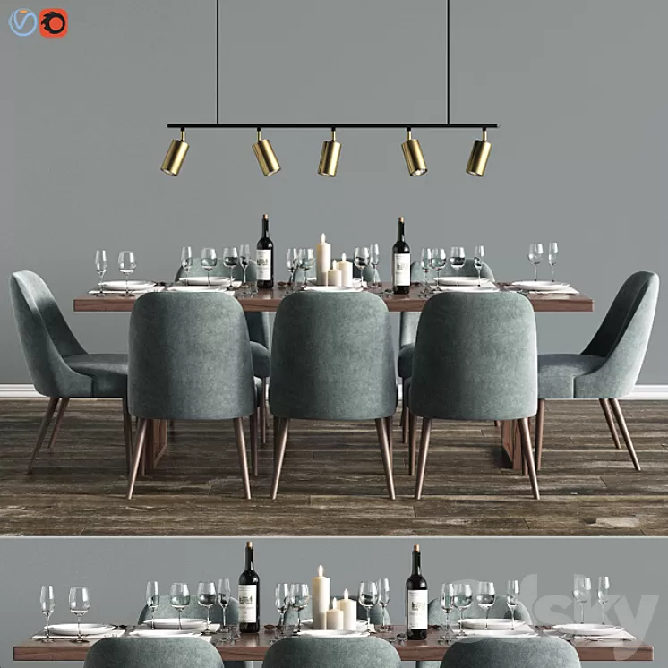 Modern Dinning Set 6 3D Model