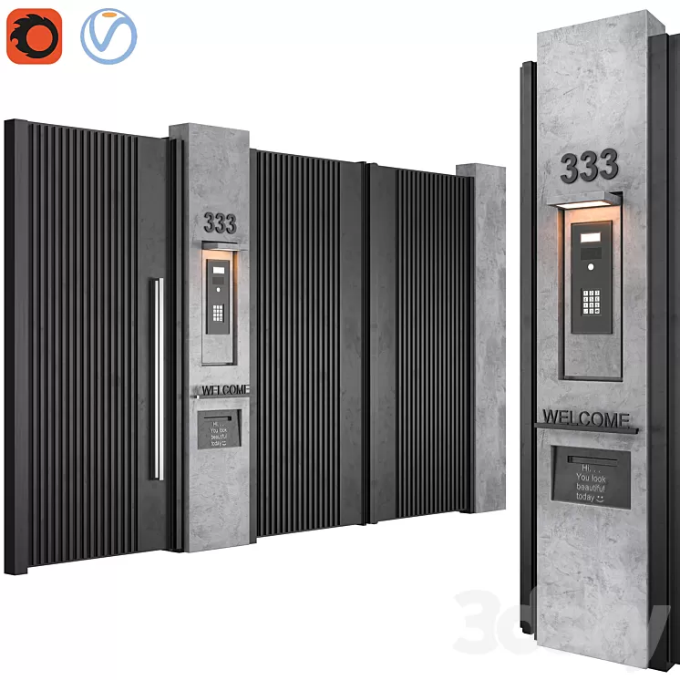 Modern door 09 3D Model Free Download