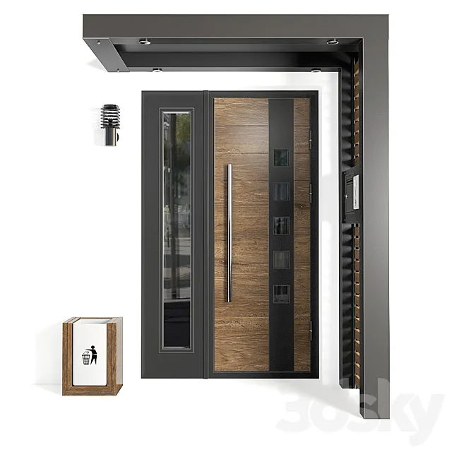 Modern entrance 01 3D Model