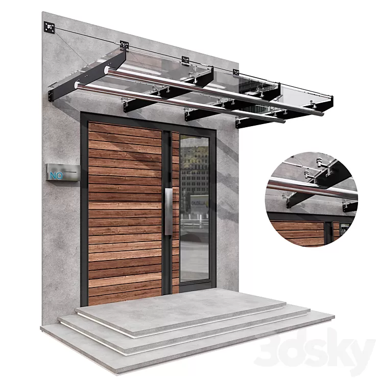 MODERN ENTRANCE NO5 3D Model MODERN ENTRANCE NO5 3D Model