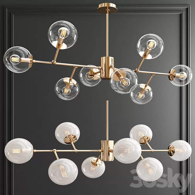 Modern Espalier Branching Globe Chandelier 3D Model Modern Espalier Branching Globe Chandelier 3D Model