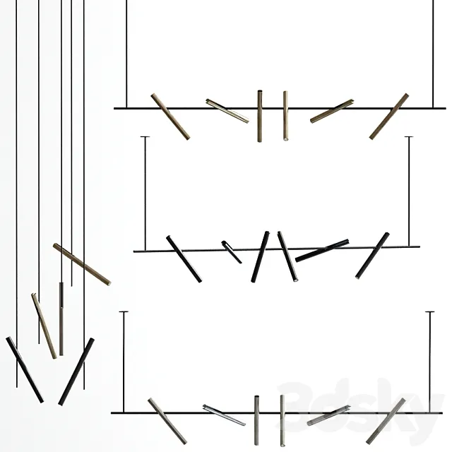 Modern Esprit single ceiling Light Collection 3DModel