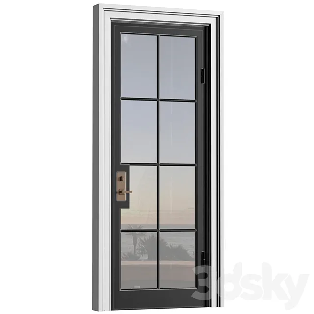 Modern Exterior metal entrance street c. Entrance to the house.Front Door. Outdoor Entrance classic door.External Iron Front Doors. Exterior French Art Deco Doors. 3D Model