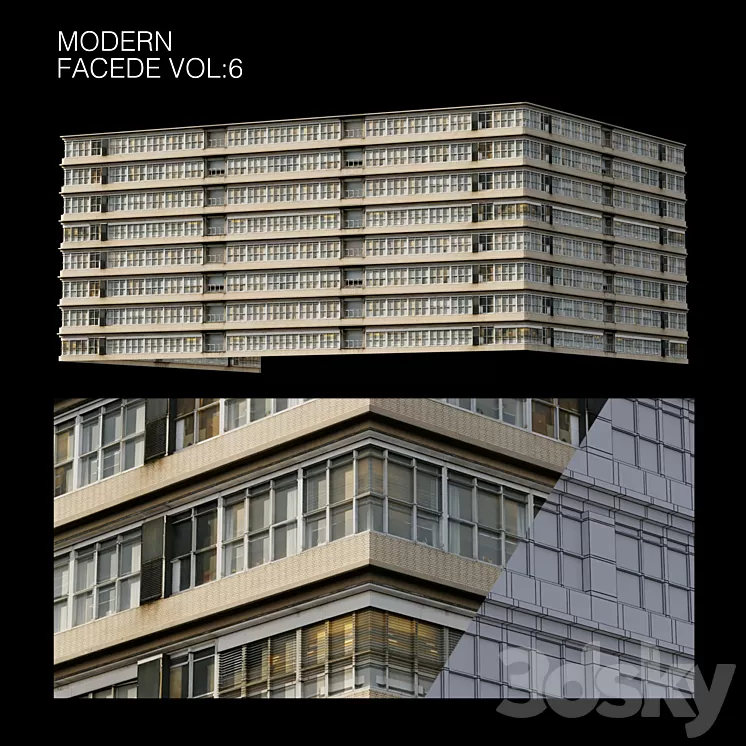 Modern facade_vol6 3D Model