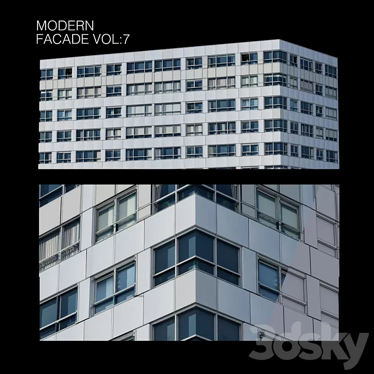 Modern facade_vol7 3D Model