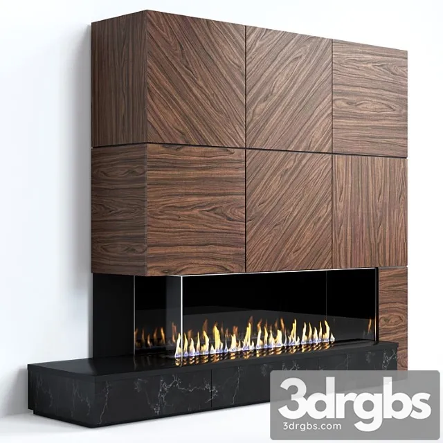 Modern Fireplace 13 3D Model Download