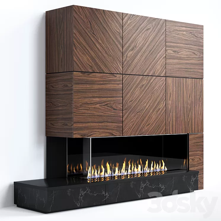 Modern fireplace 13 3D Model