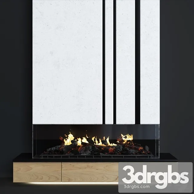 Modern fireplace 14 3D Model Download