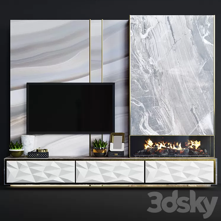 Modern fireplace 15 3D Model Modern fireplace 15 3D Model