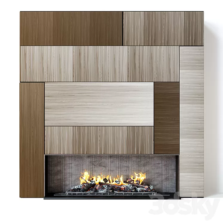 Modern fireplace 16 3D Model