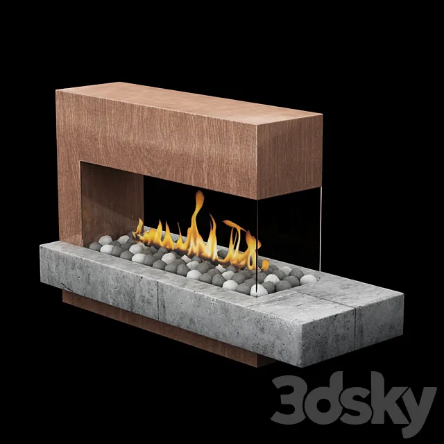 Modern fireplace 3D Model