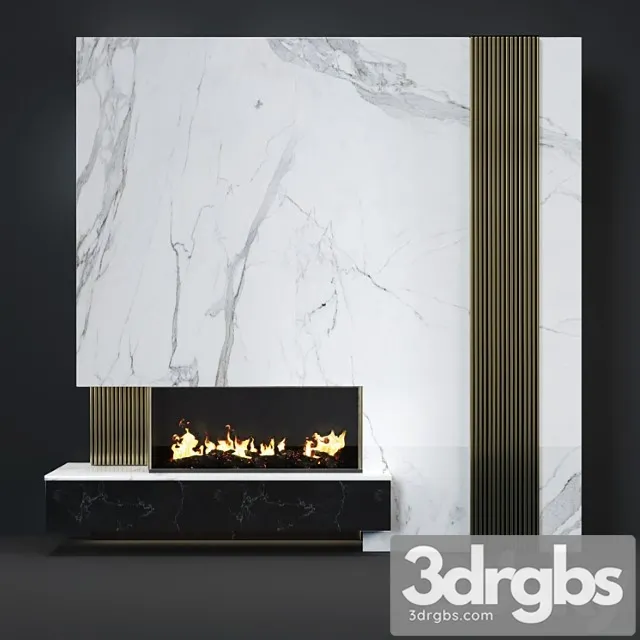Modern fireplace 6 3D Model Download