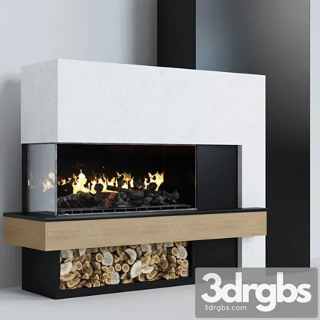 Modern Fireplace 7 3D Model Download