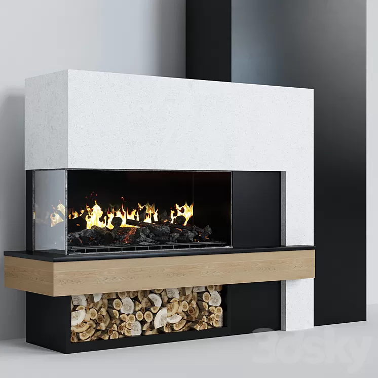 Modern fireplace 7 3D Model