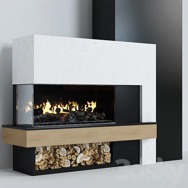 Modern fireplace 7 3DModel