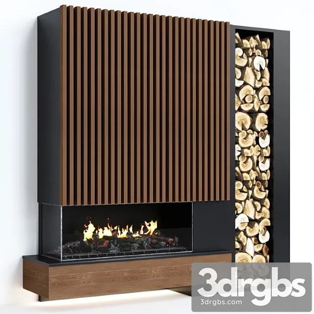 Modern fireplace 8 3D Model Download