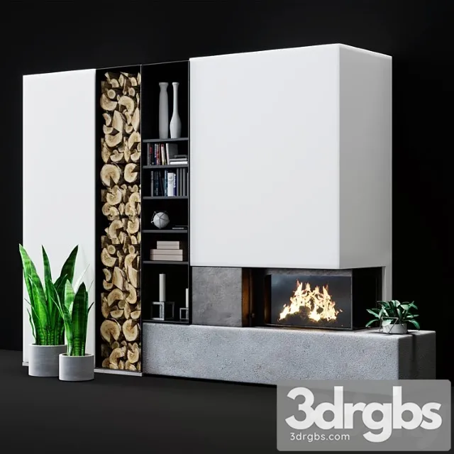 Modern fireplace_2 3D Model Download
