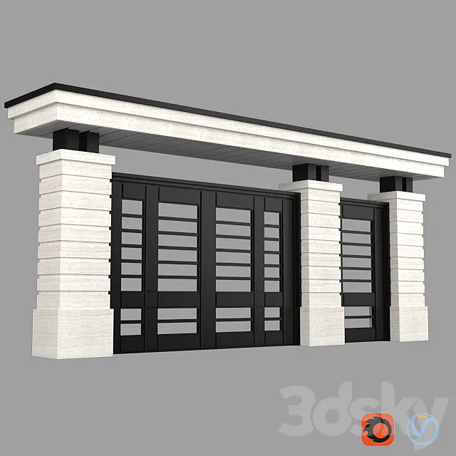 Modern gate 3D Model Modern gate 3D Model