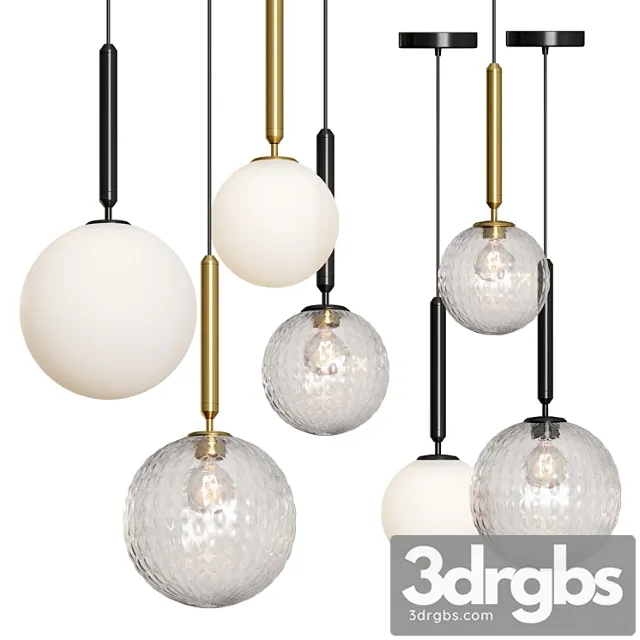 Modern Glass Ball Led Pendant Lamp 3D Model Download