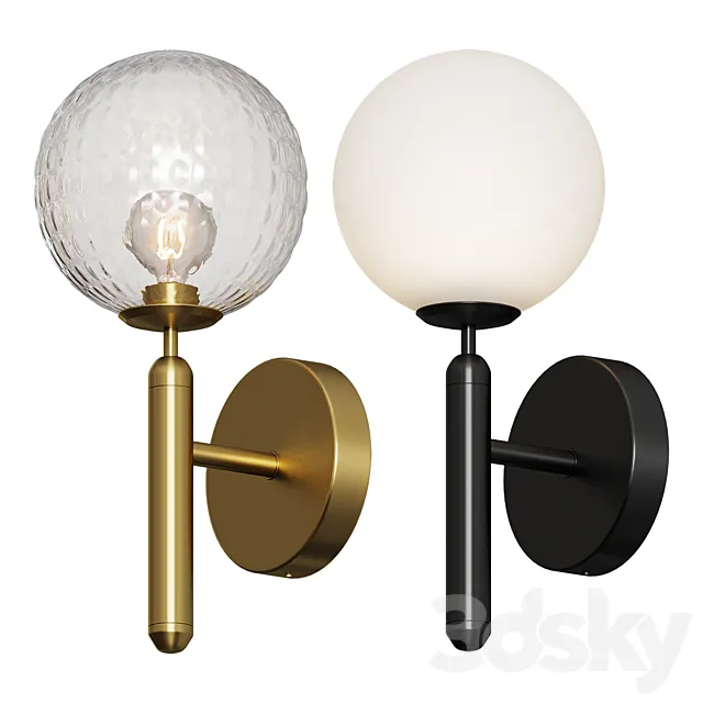 Modern Glass Ball Led Wall Lamp 3D Model Modern Glass Ball Led Wall Lamp 3D Model