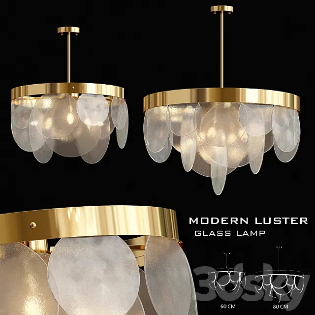 Modern glass frozen chandelier 3D Model