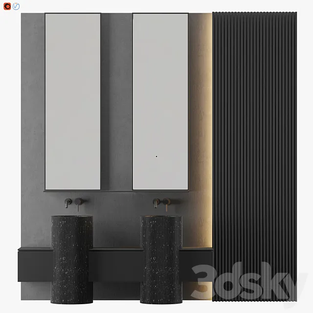 MODERN – Gray Bathroom 03 3D Model MODERN – Gray Bathroom 03 3D Model