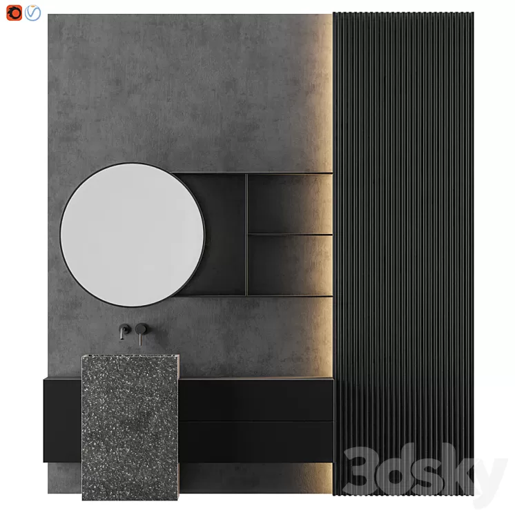 MODERN – Gray Bathroom_02 3D Model MODERN – Gray Bathroom_02 3D Model