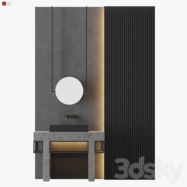 MODERN – Gray Bathroom_19 3D Model MODERN – Gray Bathroom_19 3D Model