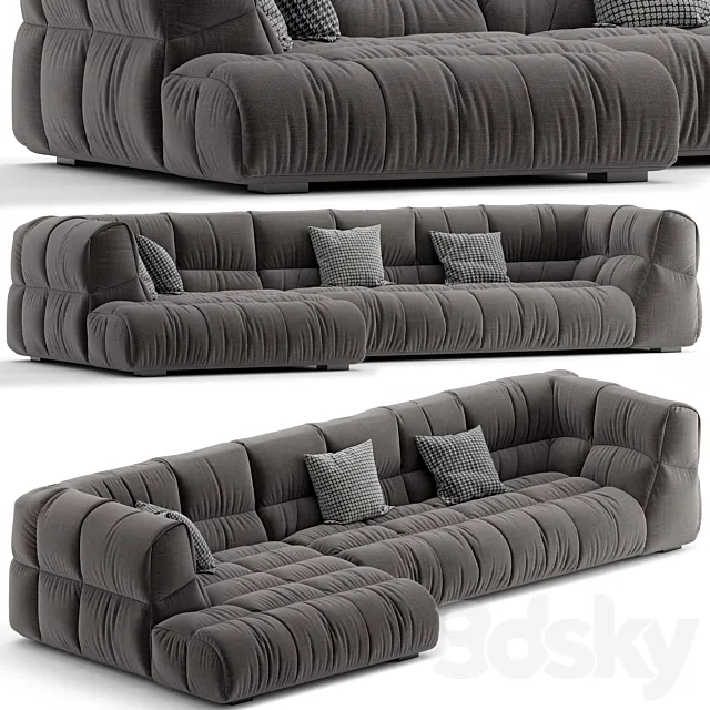Modern Gray L-Shape Sectional sofa 3D Model Modern Gray L-Shape Sectional sofa 3D Model