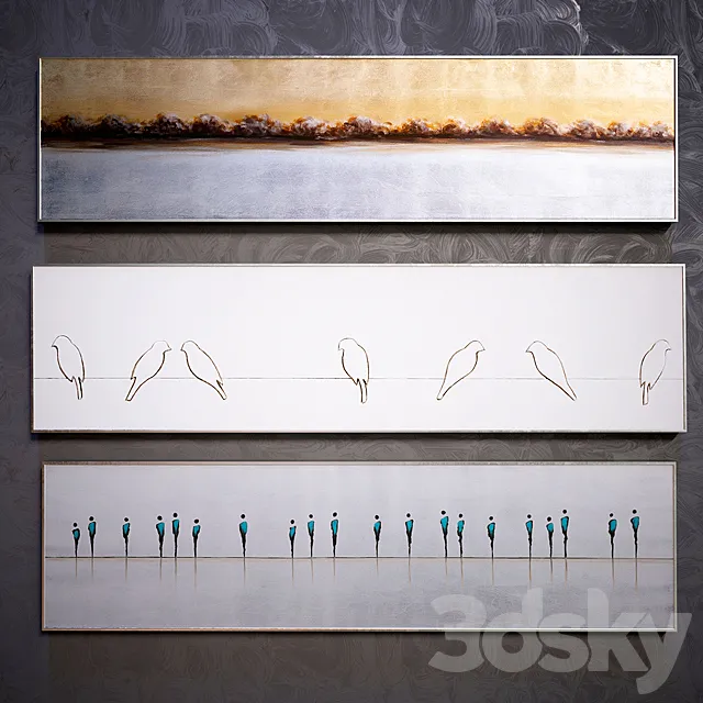 Modern Horizontal paints 3DModel Modern Horizontal paints 3DModel