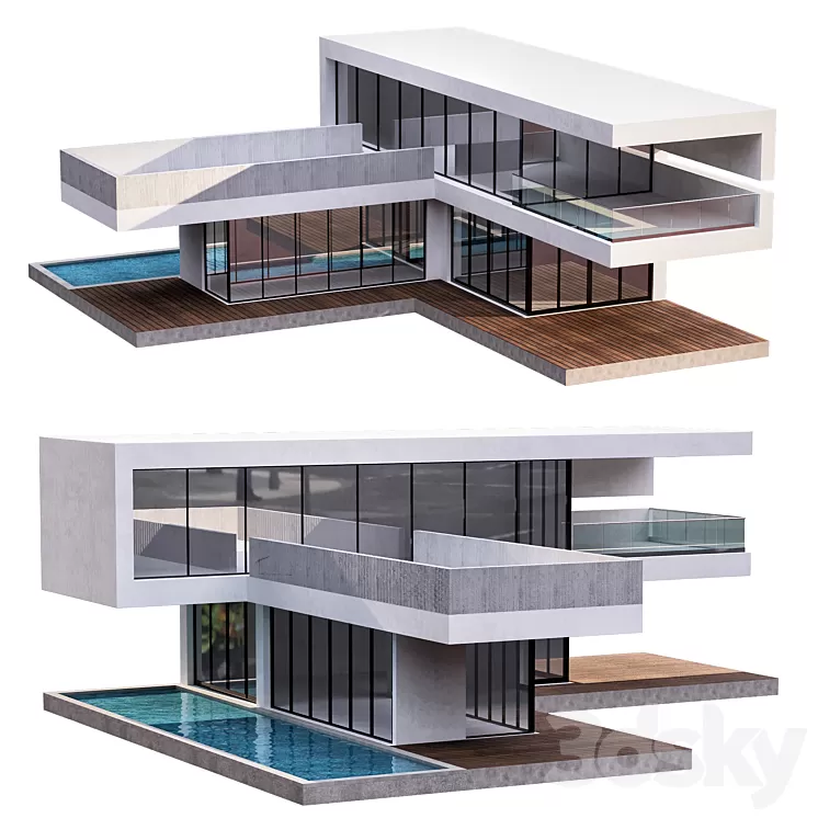 Modern House No4 3D Model
