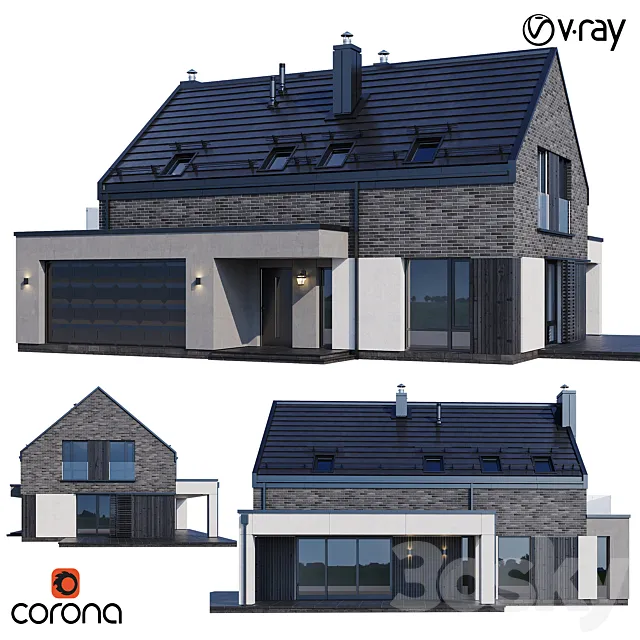 Modern house v71 3D Model