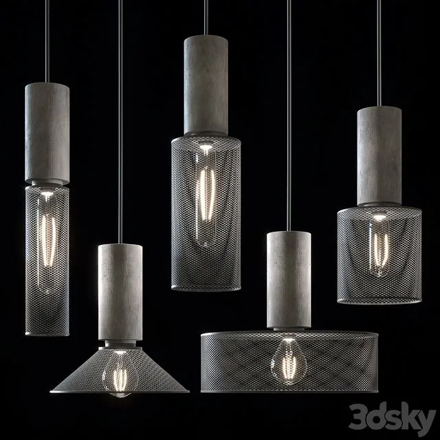 Modern industrial style pendant lamp 3D Model