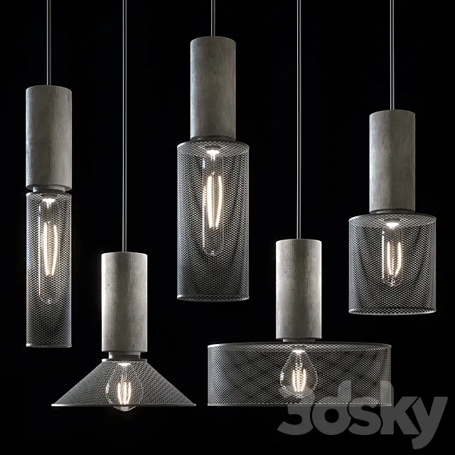 Modern industrial style pendant lamp 3D Model