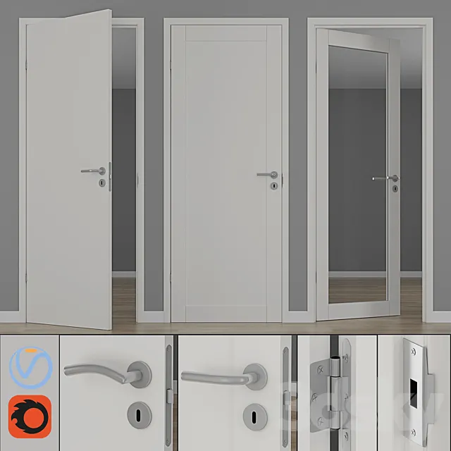 Modern interior doors unique 01L GW01L EASY GW 3D Model
