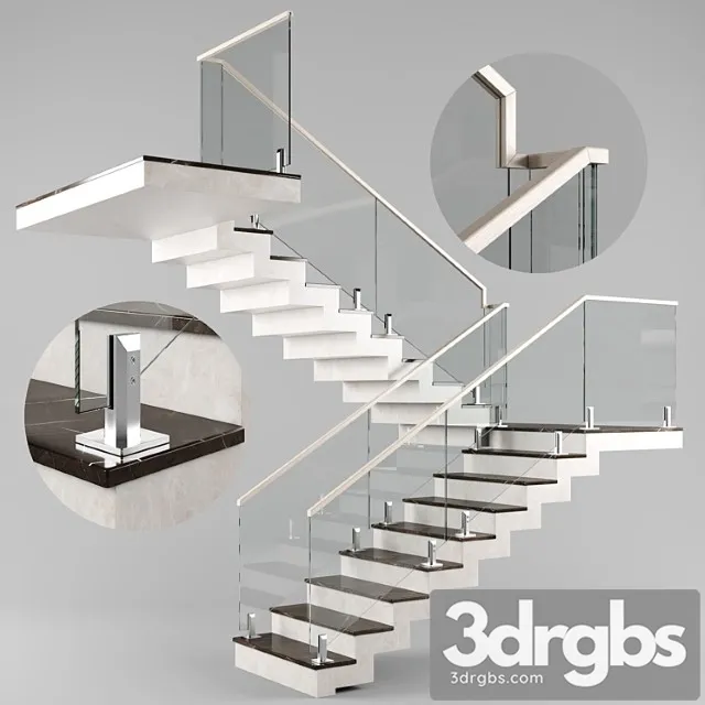 Modern Interior Stair 03 3D Model Download