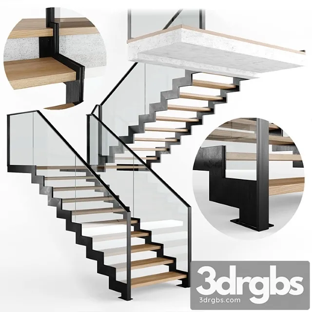 Modern Interior Stair 09 3D Model Download