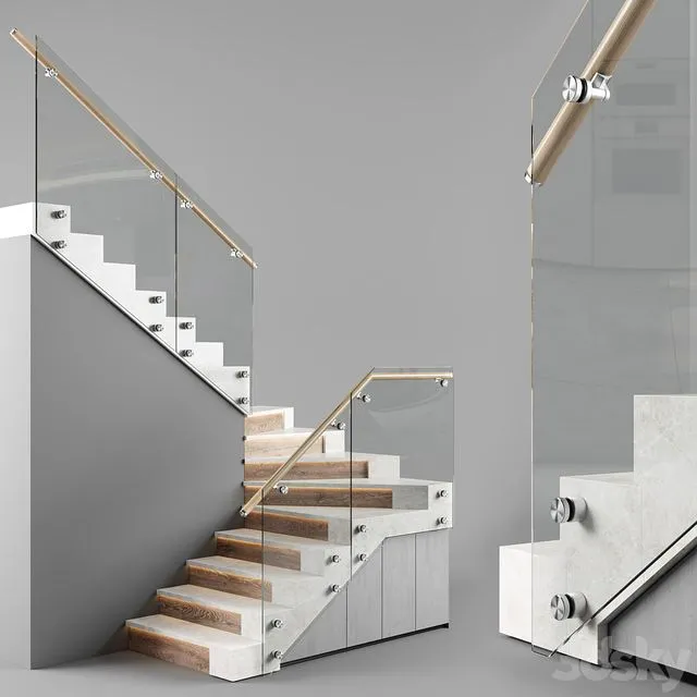 Modern interior stair 3D Model